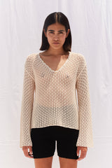 AVA CROCHET COTTON TOP - WHITE - Space to Show