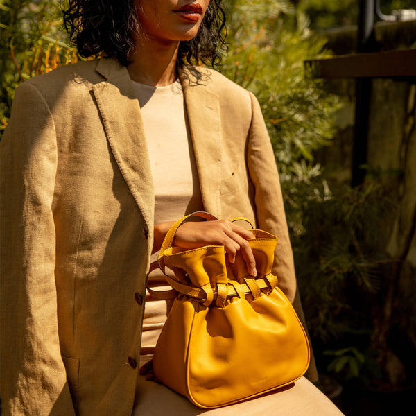 Sacfleur leather bag in yellow - Space to Show