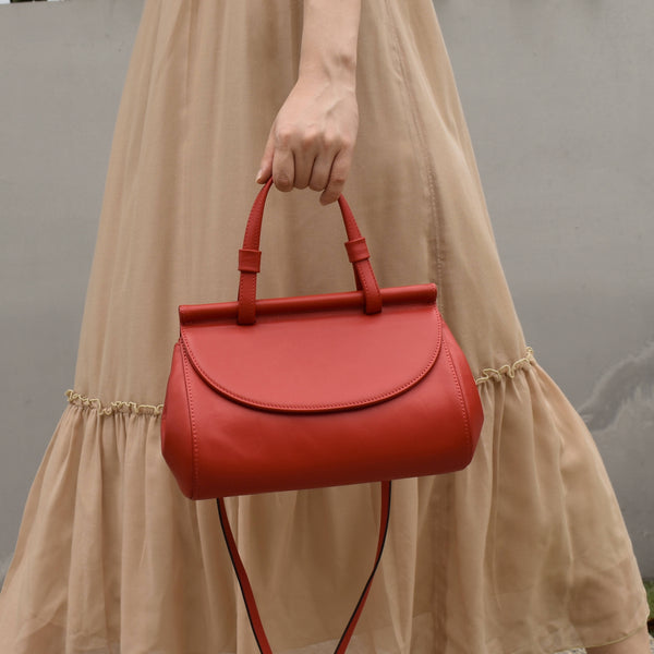 Marie leather bag | Lipstick red - Space to Show