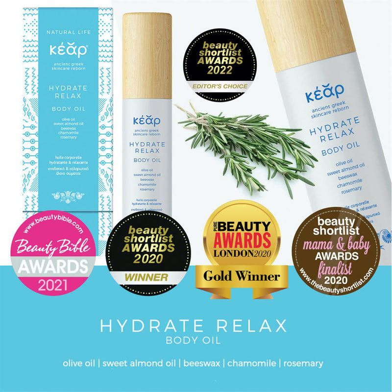 Kear Hydrate Relax natural body oil global awards