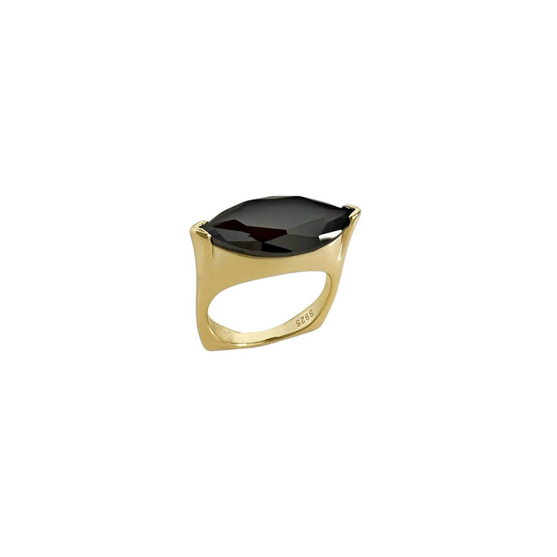 SELENE Black Crystal Marquise Ring - Space to Show