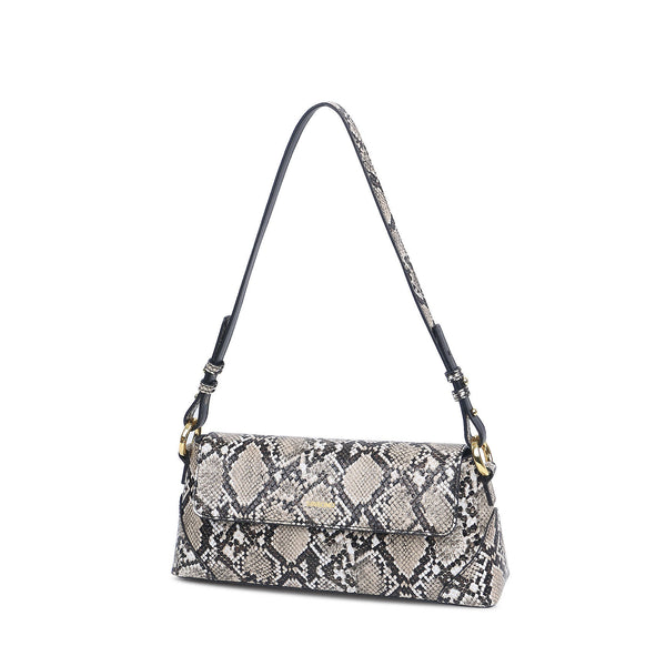 Amelia Shoulder Bag - Natural Snake Embossed - Space to Show