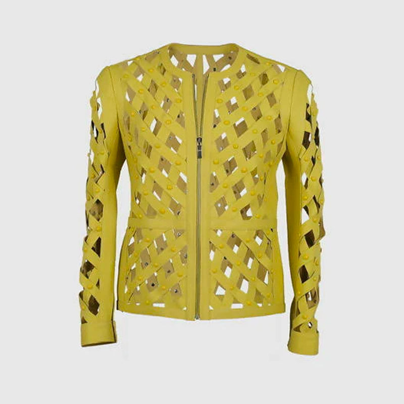 Sierra leather jacket yellow - Space to Show