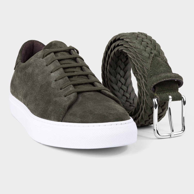 Braided Suede Belt Green - Giuseppe - Space to Show