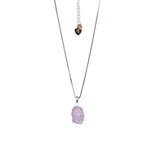 Raw Amethyst Gemstone Meditrina Necklace - Space to Show