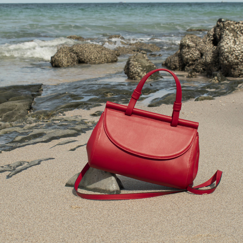 Marie leather bag | Lipstick red - Space to Show