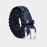 Hand-braided Leather Belt Blue - Gianfranco - Space to Show