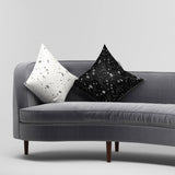 Black Silk Printed Cushion - Space to Show