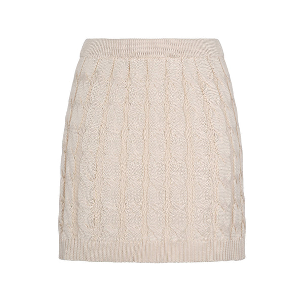 INA COTTON KNIT MINI SKIRT - NEUTRALS - Space to Show