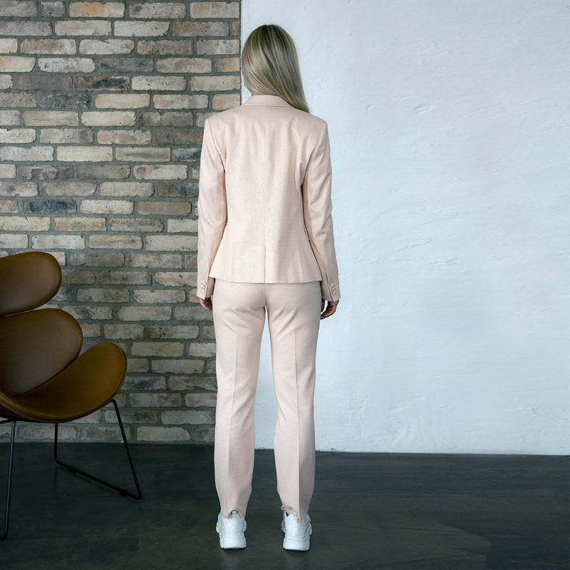 Vera Taupe Fitted Cotton-Mix Blazer - Space to Show