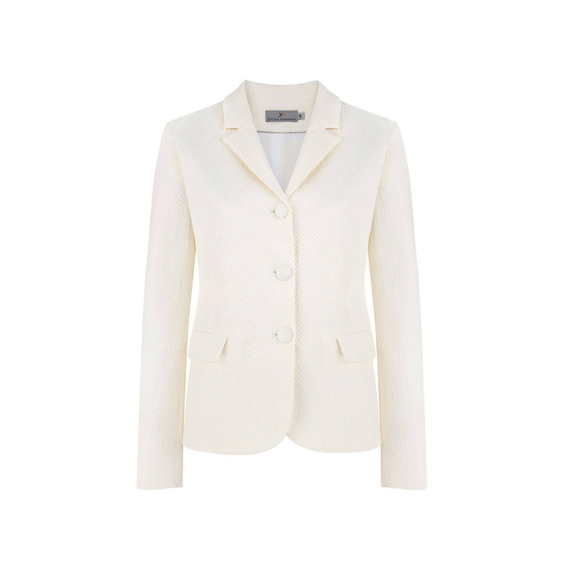 Vera Off White Fitted Cotton-Mix Blazer - Space to Show