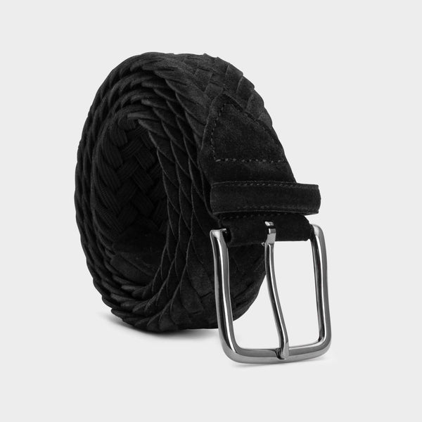 Braided Suede Belt Black - Ernesto - Space to Show