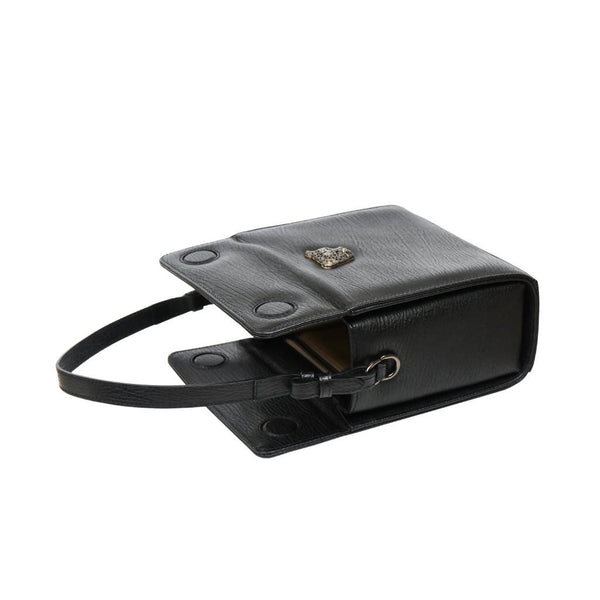 RusiDesigns MicroB Boxy Bag in Black Leather - Space to Show